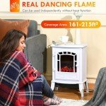 22" Electric Fireplace Stove with Realistic Flame Effect