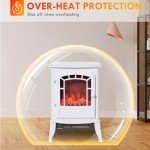 22" Electric Fireplace Stove with Realistic Flame Effect