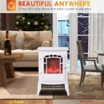 22" Electric Fireplace Stove with Realistic Flame Effect