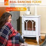 HOMCOM 22" Electric Fireplace Stove with LED Flames
