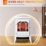 HOMCOM 22" Electric Fireplace Stove with LED Flames