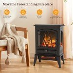 Electric Fireplace Stove with Realistic Flames, 16”