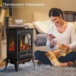 Electric Fireplace Stove with Realistic Flames, 16”
