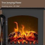 Electric Fireplace Stove with Realistic Flames, 16”