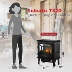 TURBRO TS20 Electric Fireplace with Realistic Flames