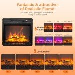 ROVSUN 18" Electric Fireplace Insert with Remote