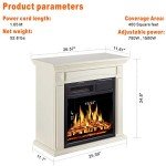 JAMFLY 26” Electric Fireplace Heater with Remote