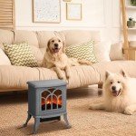 HOMCOM 17" Electric Fireplace Stove with Realistic Flame