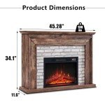 Aitjunz 45" Electric Fireplace TV Stand with Mantel