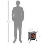 HOMCOM 17" Electric Fireplace Stove with Realistic Flame