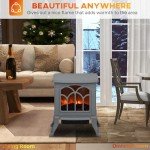 HOMCOM 17" Electric Fireplace Stove with Realistic Flame