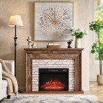 Aitjunz 45" Electric Fireplace TV Stand with Mantel