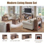 Aitjunz 45" Electric Fireplace TV Stand with Mantel