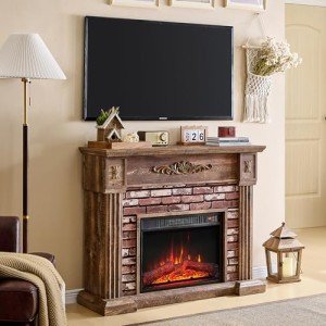 43" Electric Fireplace TV Stand with Remote Control