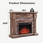 43" Electric Fireplace TV Stand with Remote Control