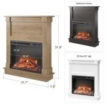 Ameriwood Home Ellsworth White Fireplace Console