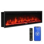 60-Inch Electric Fireplace with Alexa & Google Home