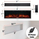 60-Inch Electric Fireplace with Alexa & Google Home