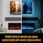 60-Inch Electric Fireplace with Alexa & Google Home