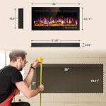 ALPACA 36" Slim Electric Wall Mount Fireplace