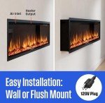 60-Inch Electric Fireplace with Alexa & Google Home