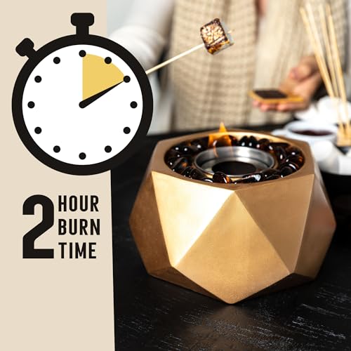 9" Gold Tabletop Fire Pit for Indoor Use