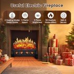 Electric Fireplace Insert with Remote Control - 21 Inch