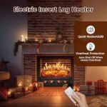 Electric Fireplace Insert with Remote Control - 21 Inch