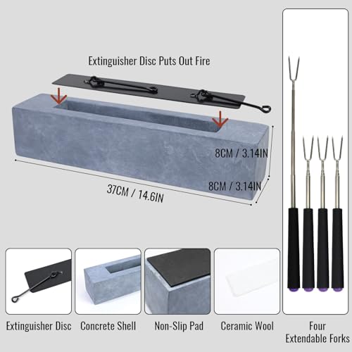 Portable Rectangle Tabletop Bioethanol Fire Pit
