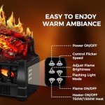 Electric Fireplace Insert with Remote Control - 21 Inch
