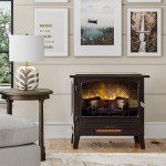 Bronze Infrared Electric Fireplace Stove with Remote