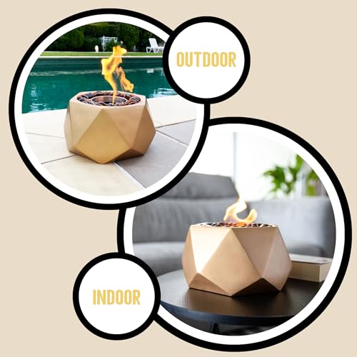 9" Gold Tabletop Fire Pit for Indoor Use