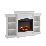 Ameriwood Home Lamont White Mantel Fireplace