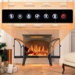 R.W.FLAME 25" Electric Fireplace Heater with Remote