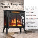 R.W.FLAME 25" Electric Fireplace Heater with Remote