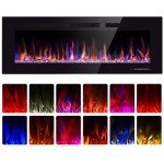 60" Electric Fireplace with Multicolor Flames & Timer