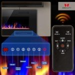 60" Electric Fireplace with Multicolor Flames & Timer