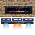 60" Electric Fireplace with Multicolor Flames & Timer