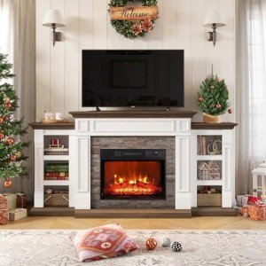 70" Electric Fireplace TV Stand with Storage