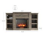 BELLEZE 70" Electric Fireplace TV Stand with Heater