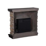 Tan 36" Freestanding Electric Fireplace with Remote