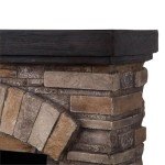Tan 36" Freestanding Electric Fireplace with Remote