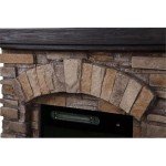 Tan 36" Freestanding Electric Fireplace with Remote