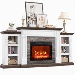70" Electric Fireplace TV Stand with Storage