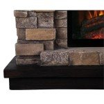 Tan 36" Freestanding Electric Fireplace with Remote