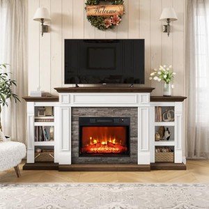 70" Electric Fireplace TV Stand with Storage