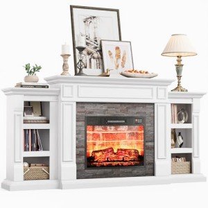 70" Electric Fireplace TV Stand with Mantel