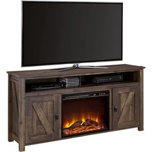 Rustic Electric Fireplace Console for 60" TVs