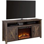 Rustic Electric Fireplace Console for 60" TVs