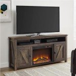 Rustic Electric Fireplace Console for 60" TVs